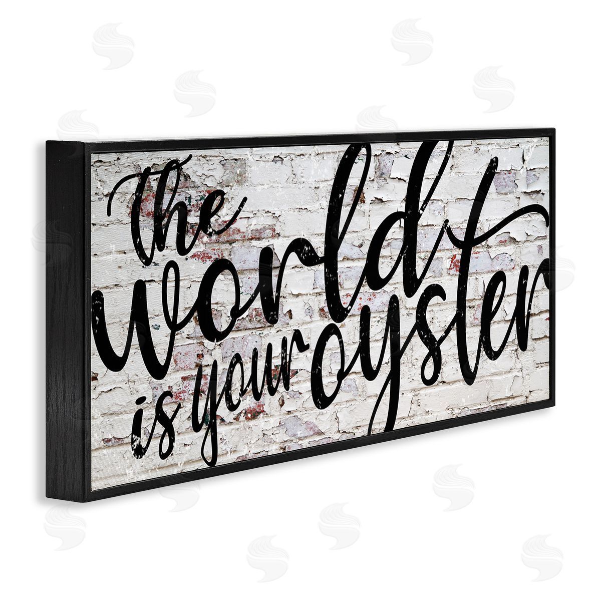 World Is Your Oyster on Brick Black Frame Print Wall Art, Home Decor by Fearfully Made Creations