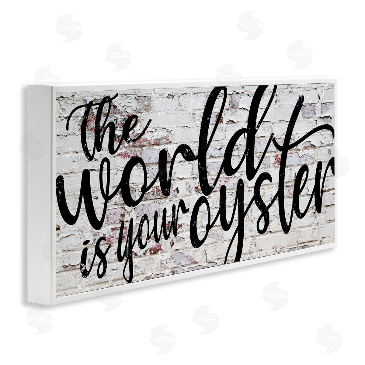 World Is Your Oyster on Brick White Frame Print Wall Art, Home Decor by Fearfully Made Creations