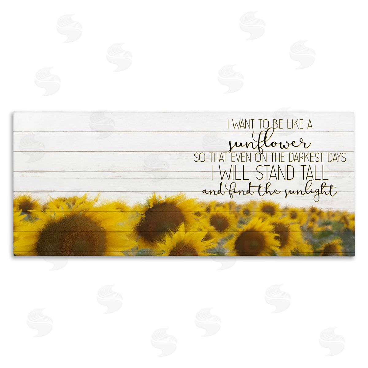 Like A Sunflower Inspiring Word Design Canvas Wall Art, Home Decor by Kim Allen