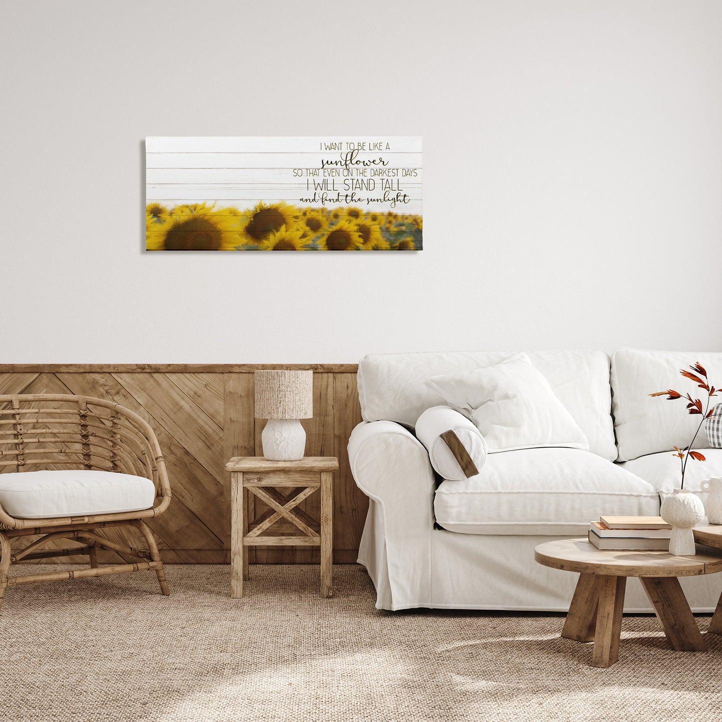 Like A Sunflower Inspiring Word Design Canvas Wall Art in Room, Home Decor by Kim Allen