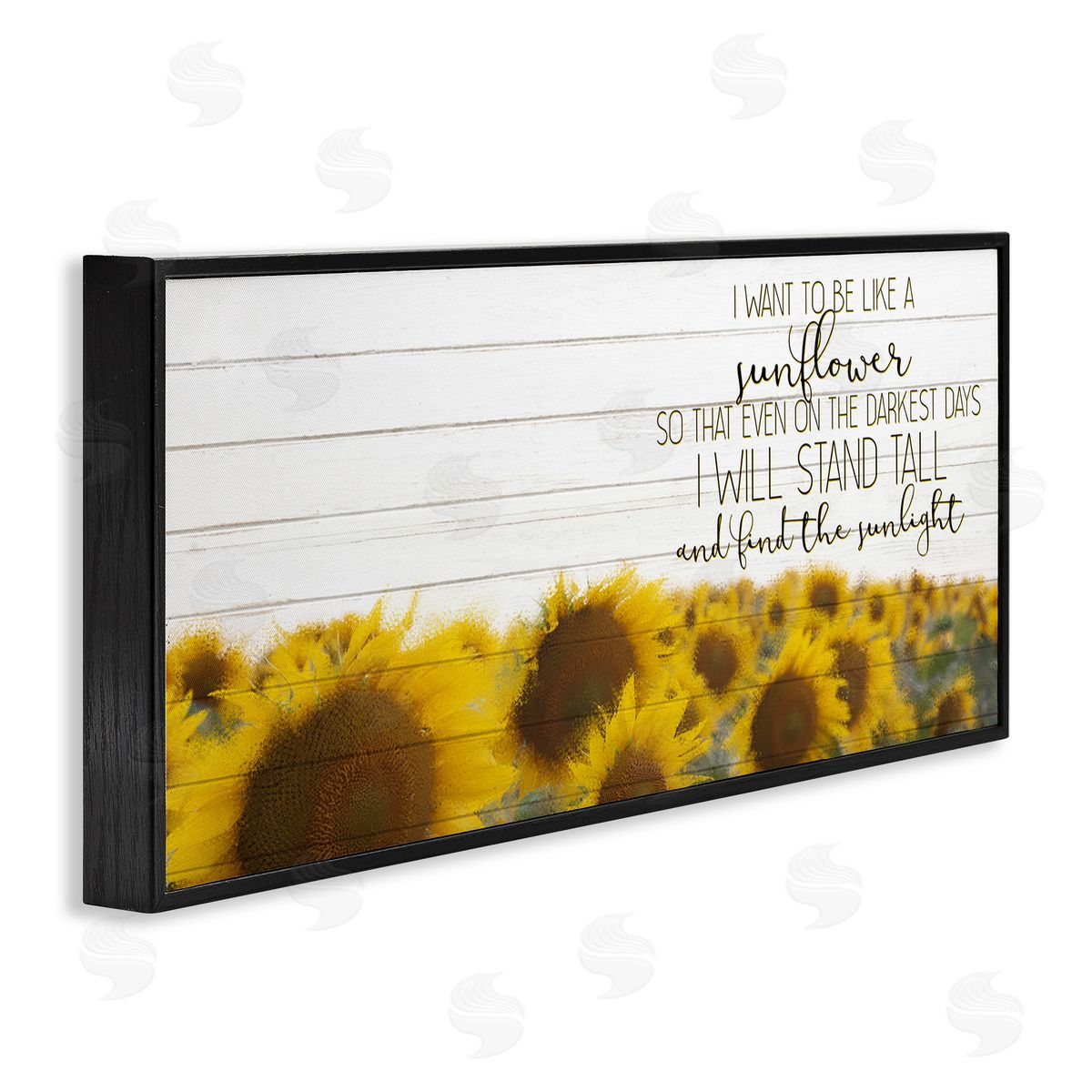 Like A Sunflower Inspiring Word Design Black Frame Print Wall Art, Home Decor by Kim Allen