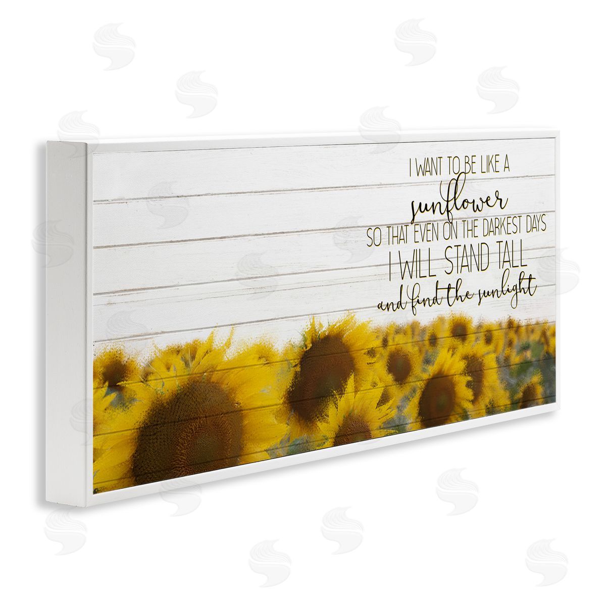 Like A Sunflower Inspiring Word Design White Frame Print Wall Art, Home Decor by Kim Allen