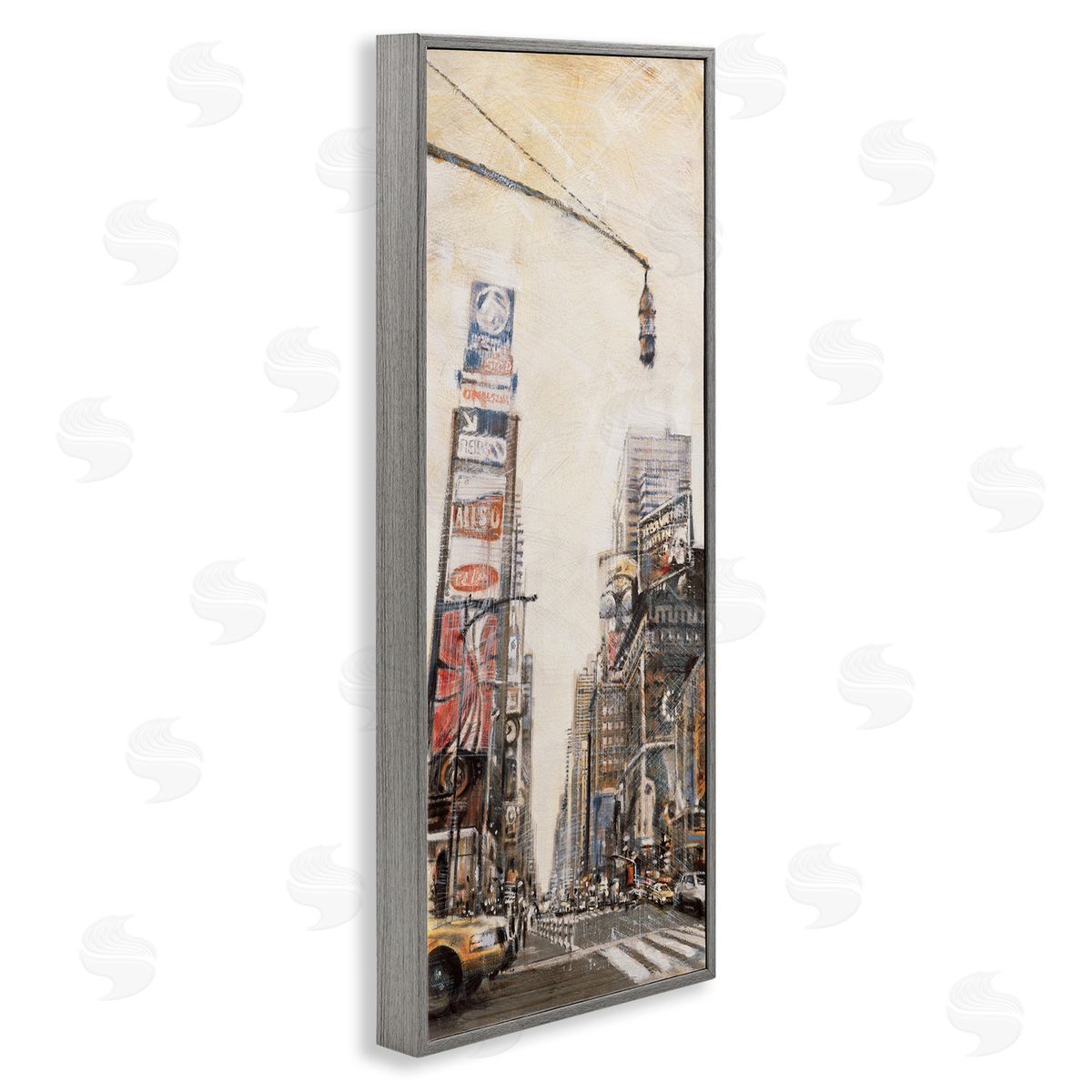 New York City Buildings Painting Grey Frame Print Wall Art, Home Decor by Matthew Daniels