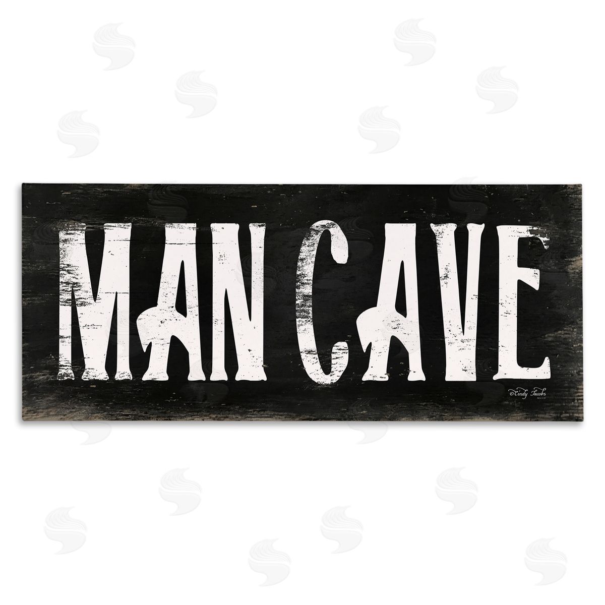 Man Cave Black And White Canvas Wall Art, Home Decor by Cindy Jacobs