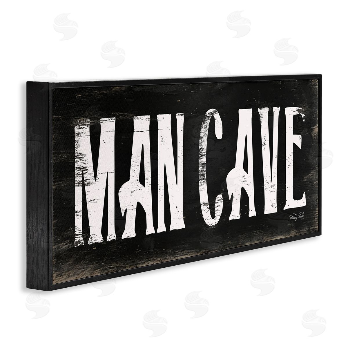 Man Cave Black And White Black Frame Print Wall Art, Home Decor by Cindy Jacobs