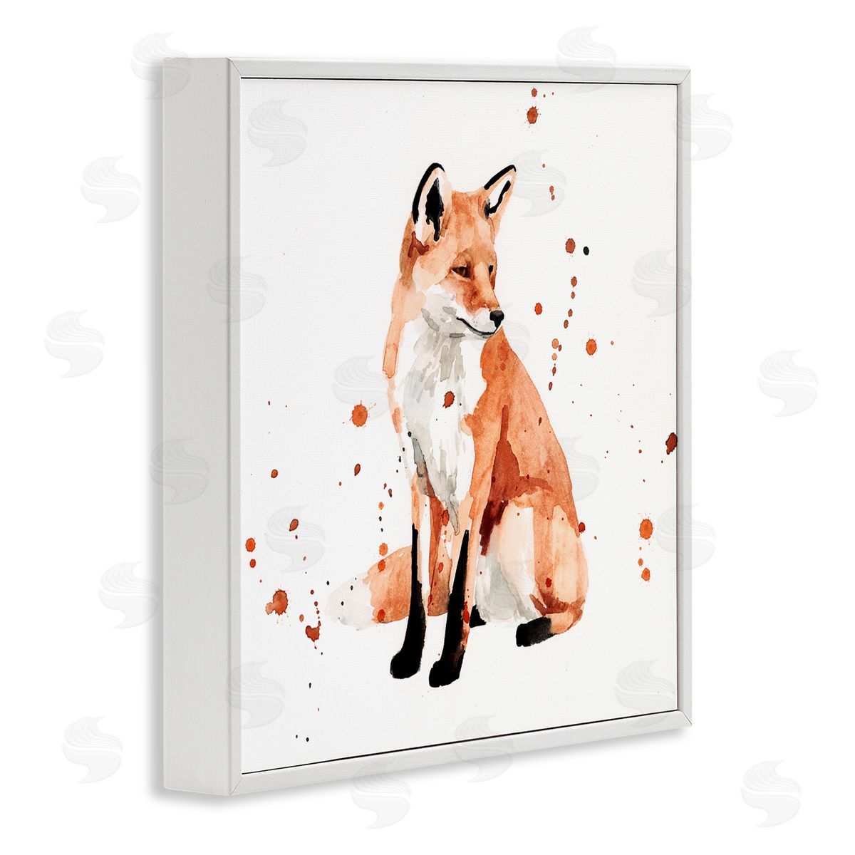 Resting Fox White Frame Print Wall Art, Home Decor by Victoria Borges