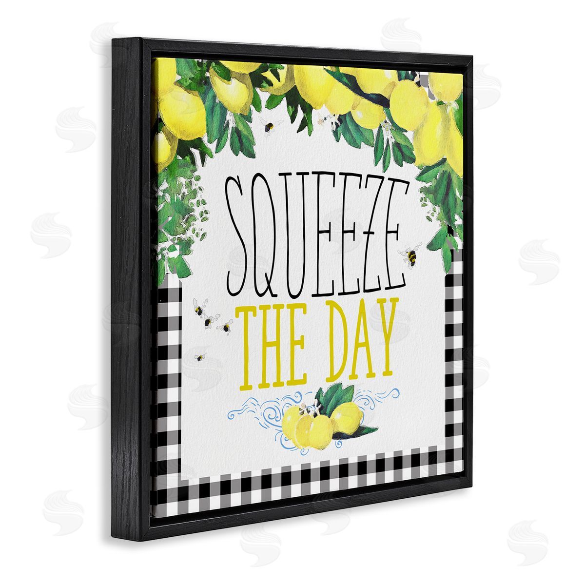 Squeeze The Day Kitchen Black Floating Frame Canvas Wall Art, Home Decor by The Saturday Evening Post