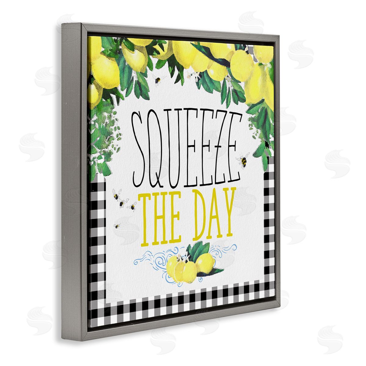 Squeeze The Day Kitchen Grey Floating Frame Canvas Wall Art, Home Decor by The Saturday Evening Post
