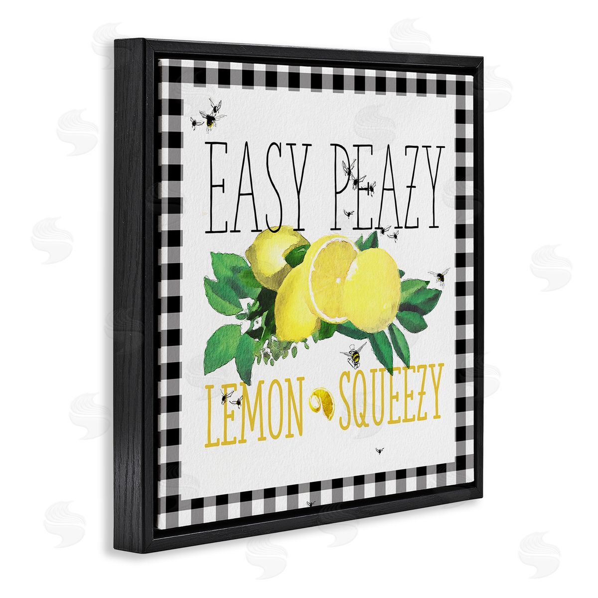 Easy Peazy Lemon Squeezy Black Floating Frame Canvas Wall Art, Home Decor by The Saturday Evening Post