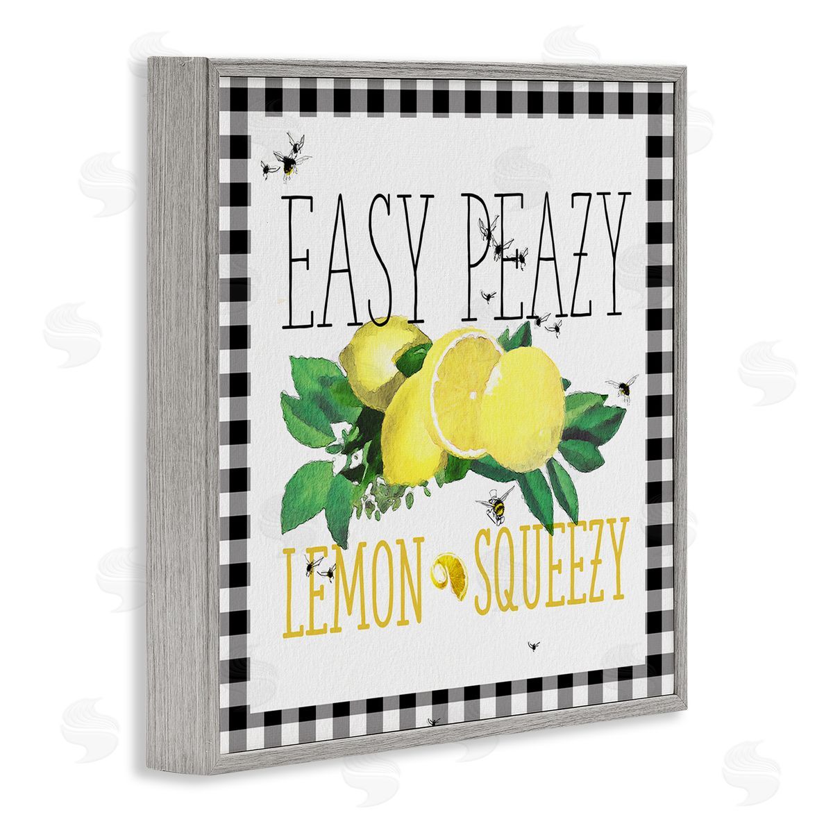 Easy Peazy Lemon Squeezy Grey Frame Print Wall Art, Home Decor by The Saturday Evening Post