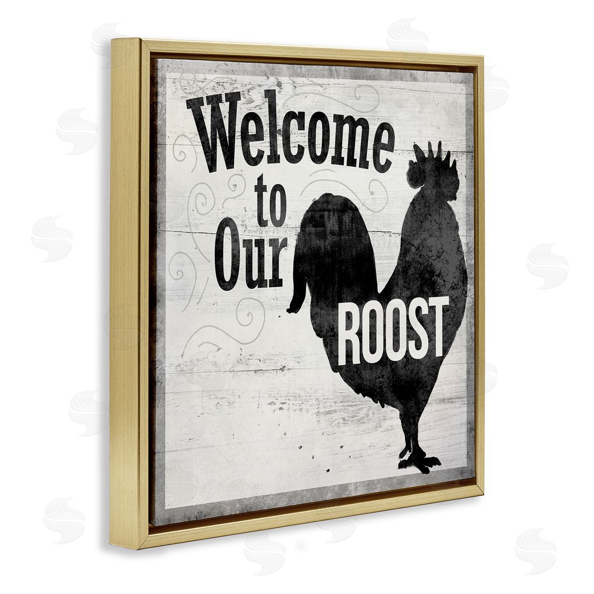 Welcome To The Roost Gold Floating Frame Canvas Wall Art, Home Decor by The Saturday Evening Post