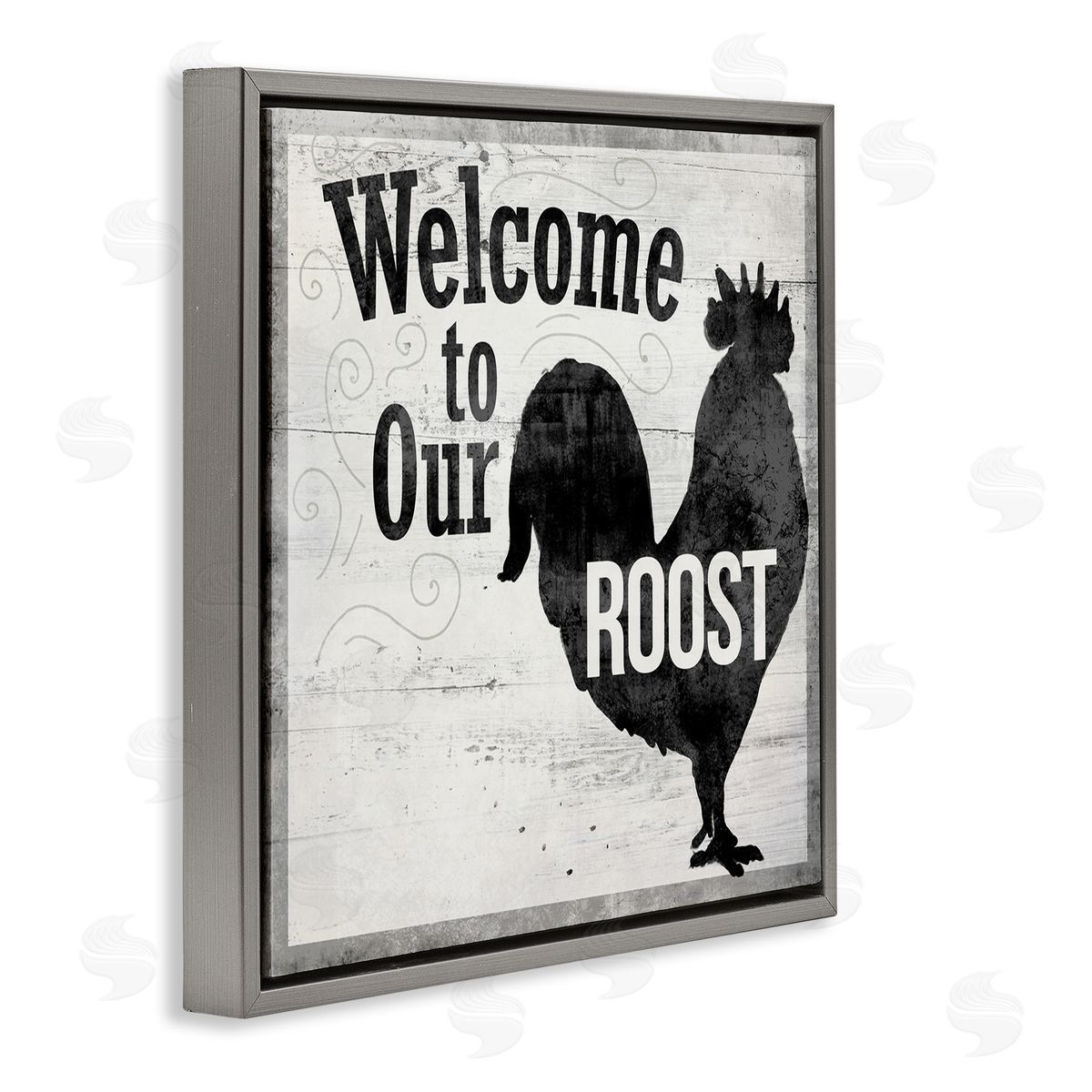 Welcome To The Roost Grey Floating Frame Canvas Wall Art, Home Decor by The Saturday Evening Post