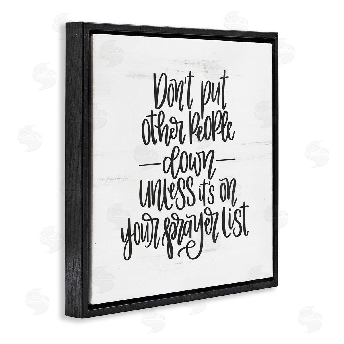 Don't Put Others Down Inspirational Black Floating Frame Canvas Wall Art, Home Decor by Imperfect Dust