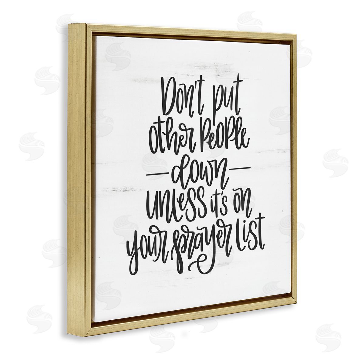 Don't Put Others Down Inspirational Gold Floating Frame Canvas Wall Art, Home Decor by Imperfect Dust