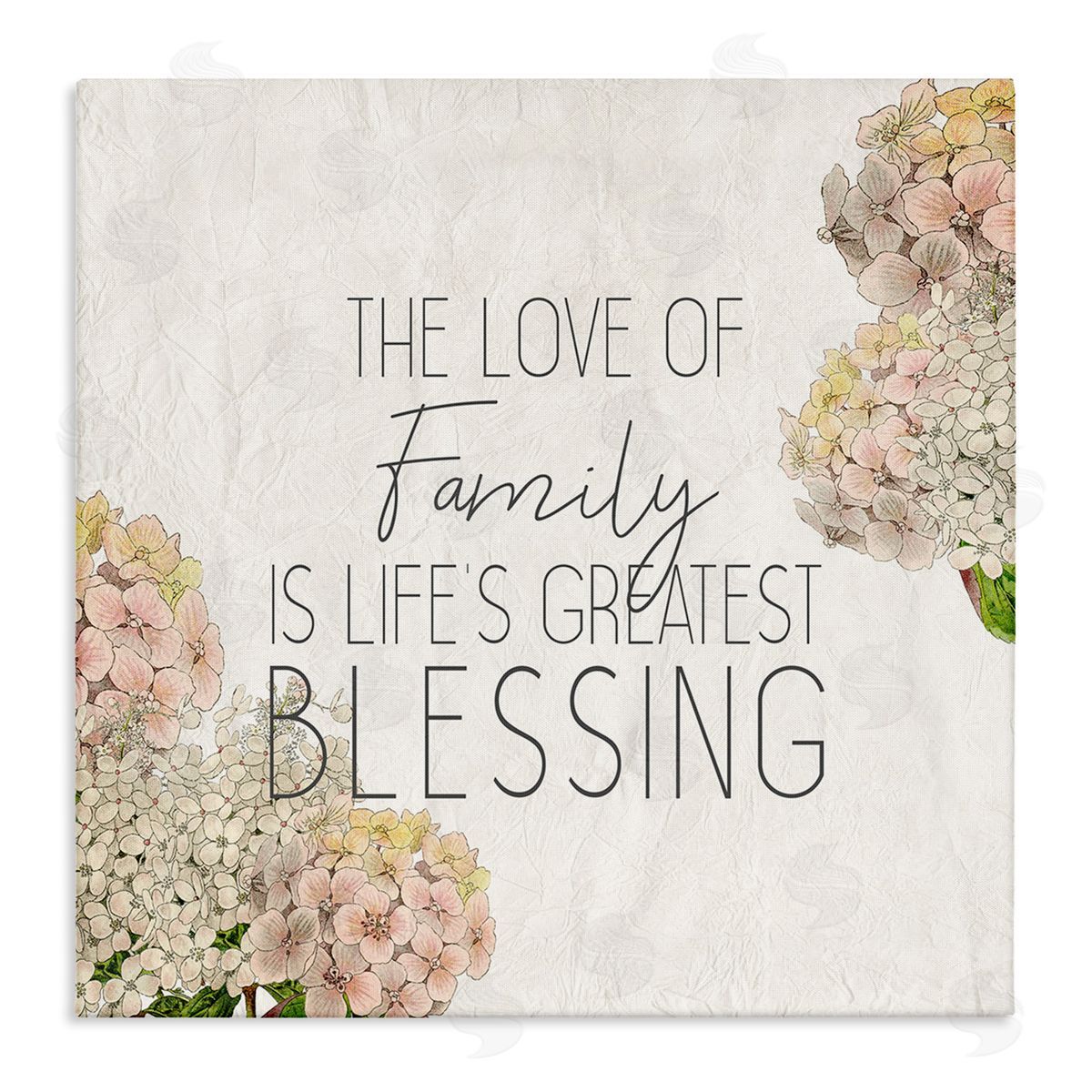 Love Of Family Religious Flower Canvas Wall Art, Home Decor by Kim Allen
