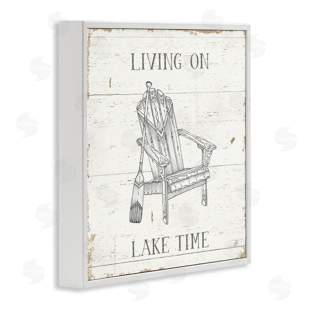 Living On Lake Time White Frame Print Wall Art, Home Decor by Daphne Brissonnet