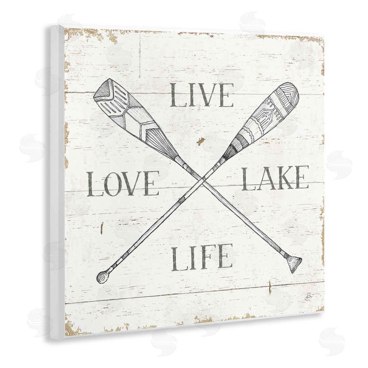Rustic Live Love Lake Life Oars Wood Plaque Wall Art, Home Decor by Daphne Brissonnet