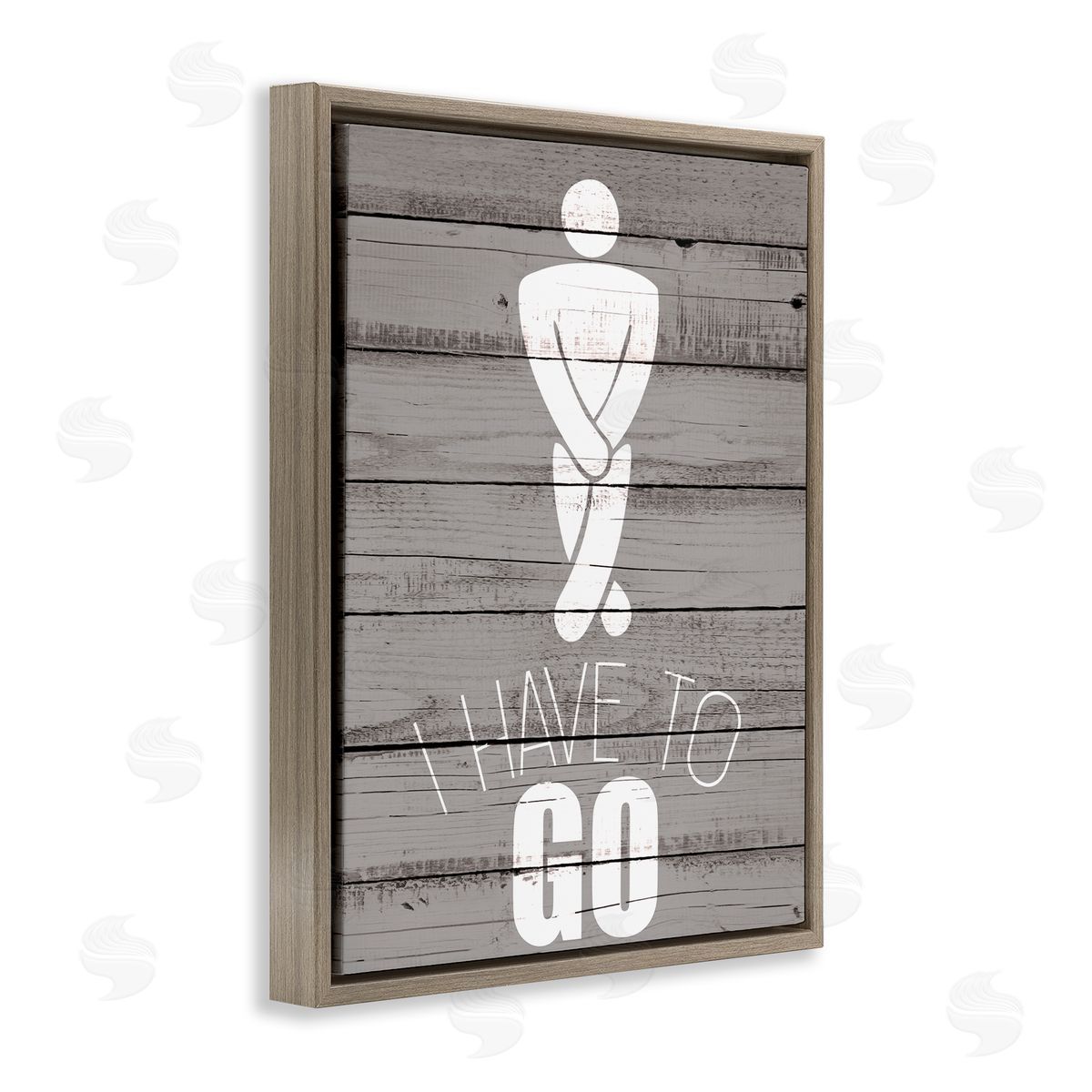 Men's Room Have To Go Brown Floating Frame Canvas Wall Art, Home Decor by Kim Allen