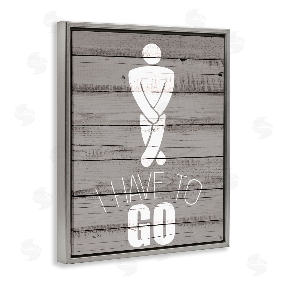 Men's Room Have To Go Grey Floating Frame Canvas Wall Art, Home Decor by Kim Allen