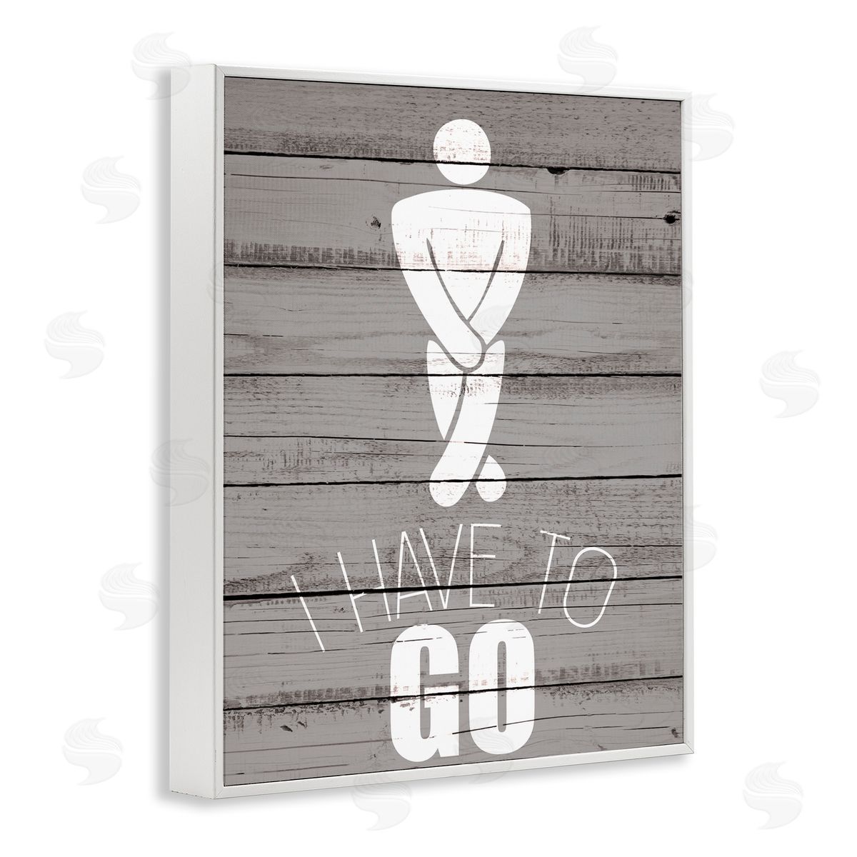 Men's Room Have To Go White Frame Print Wall Art, Home Decor by Kim Allen