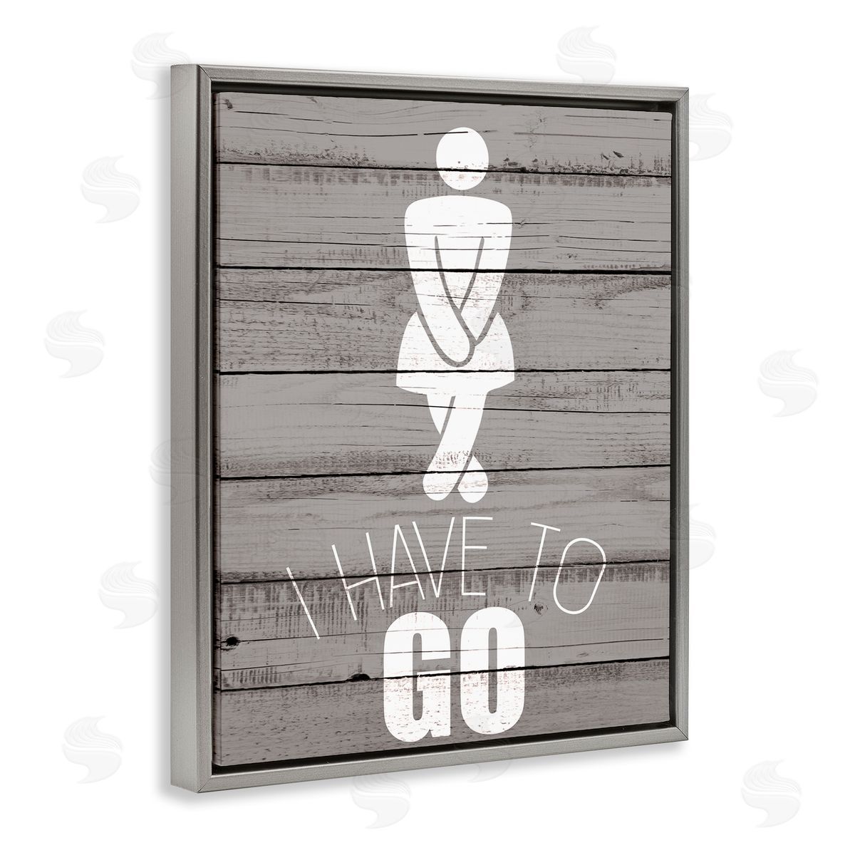 Women's Room Have To Go Grey Floating Frame Canvas Wall Art, Home Decor by Kim Allen