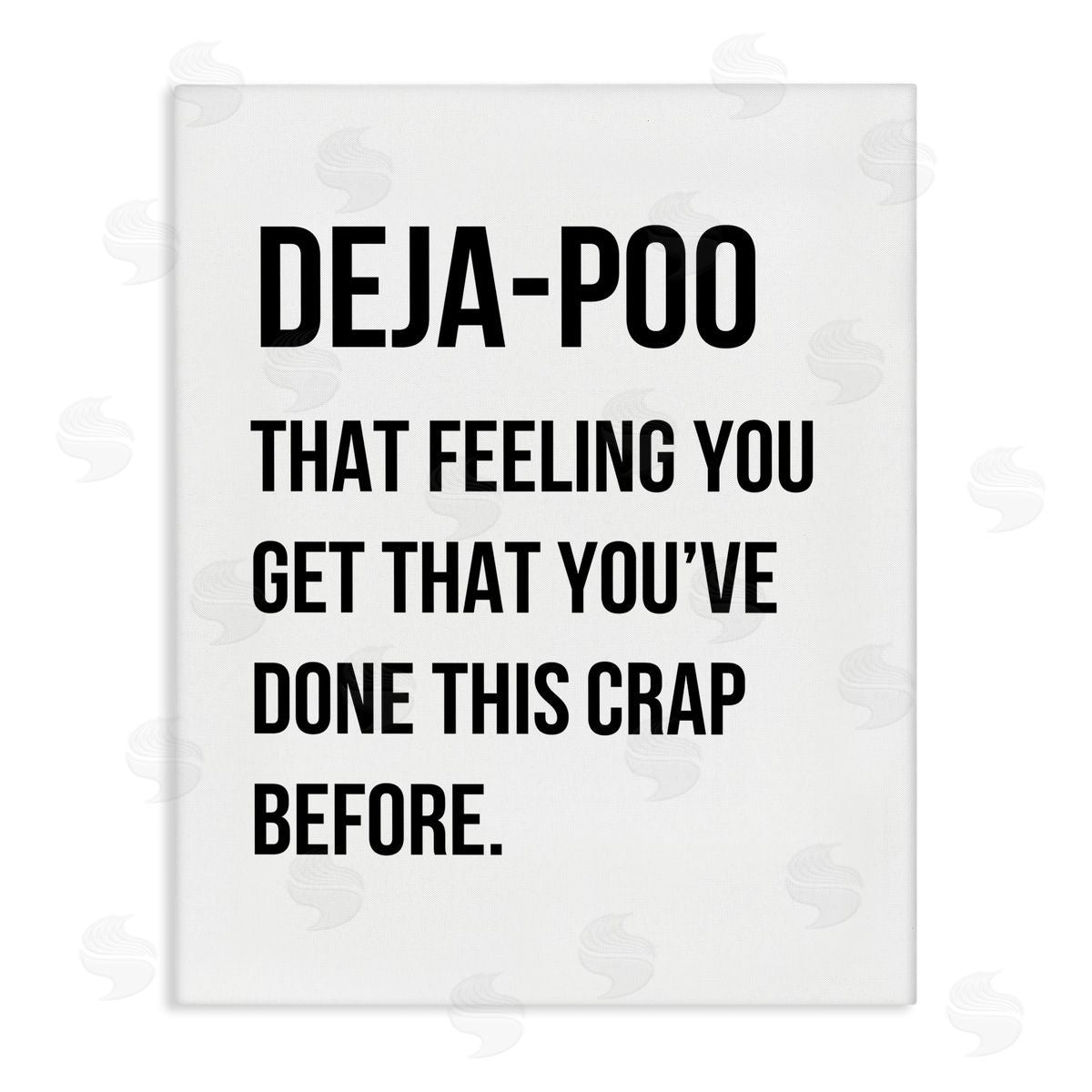 Deja Poo Funny Bathroom Canvas Wall Art, Home Decor by Leah Straatsma