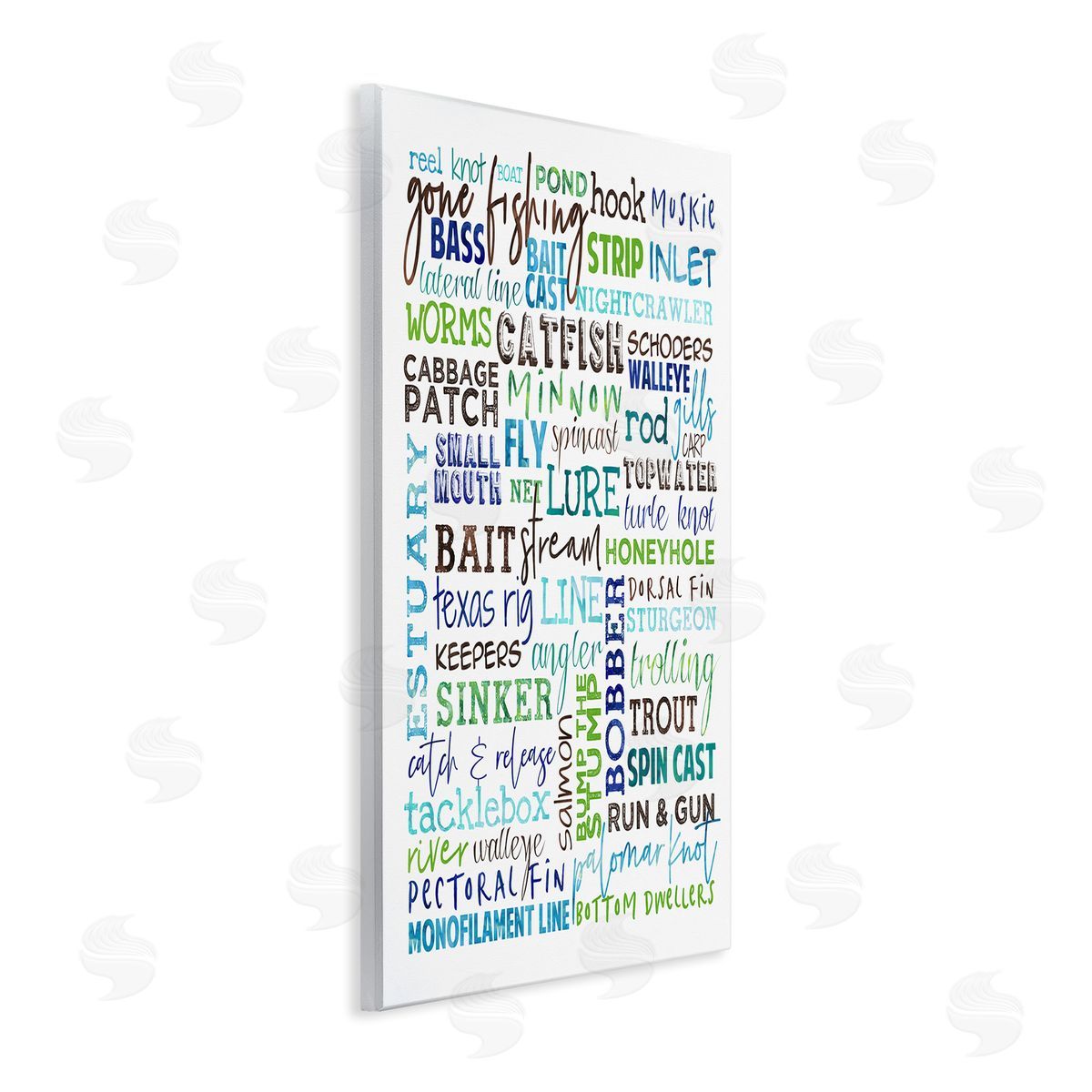 Fishing Terms & Phrases Sports Wood Plaque Wall Art, Home Decor by Erica Billups