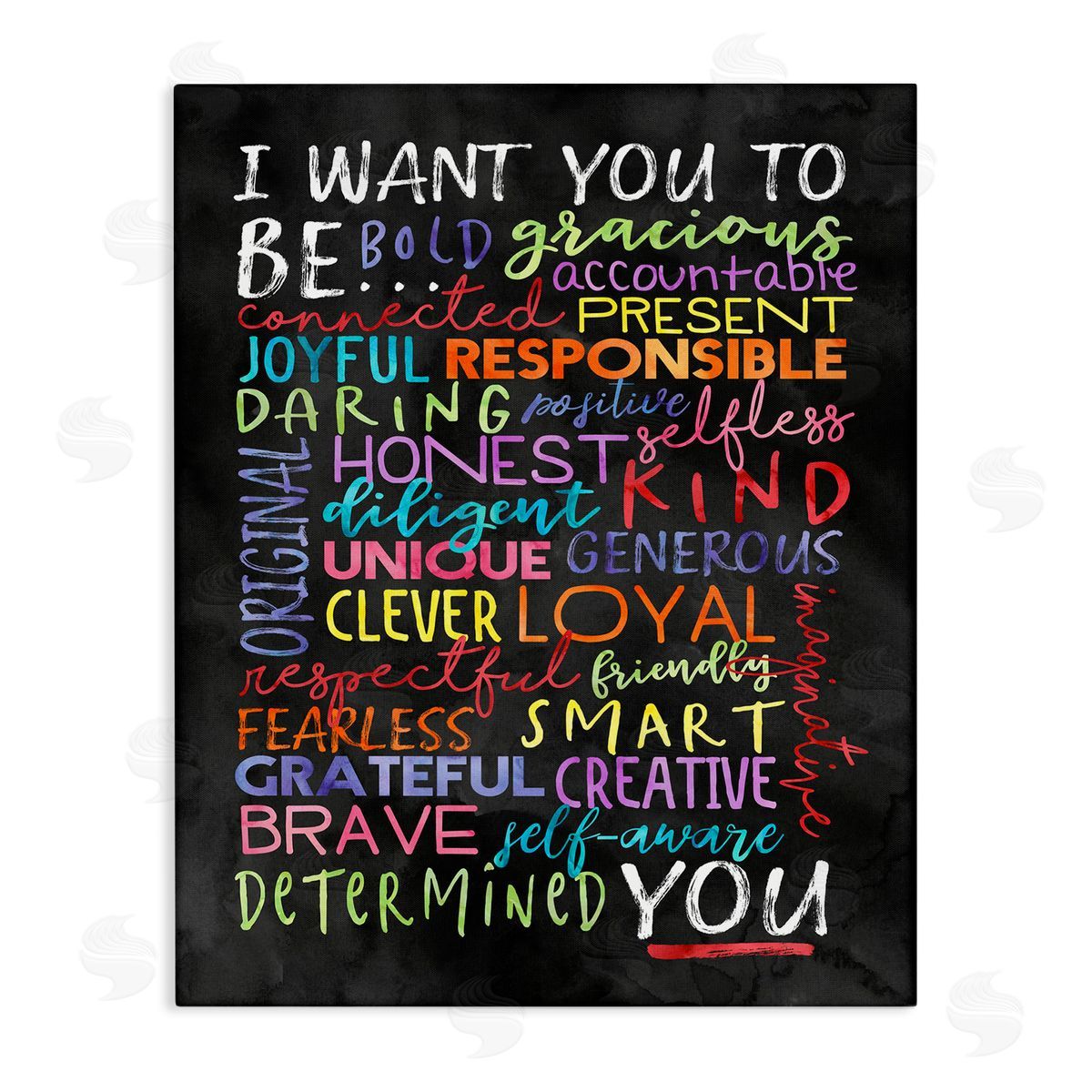 Be You Inspirational Word Canvas Wall Art, Home Decor by Erica Billups
