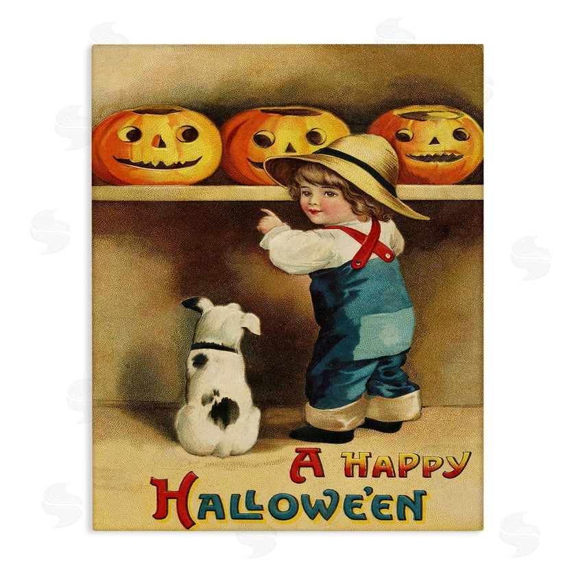 Stupell Studio | Happy Halloween Child & Dog