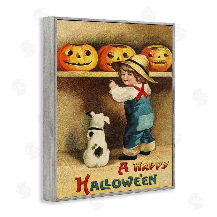 Stupell Studio | Happy Halloween Child & Dog