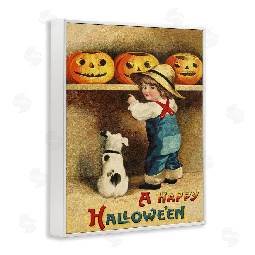 Stupell Studio | Happy Halloween Child & Dog