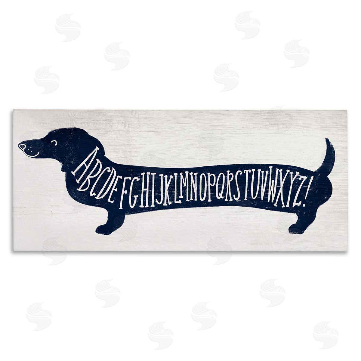 Dachshund Blue Alphabet Dog Canvas Wall Art, Home Decor by Stupell Studio