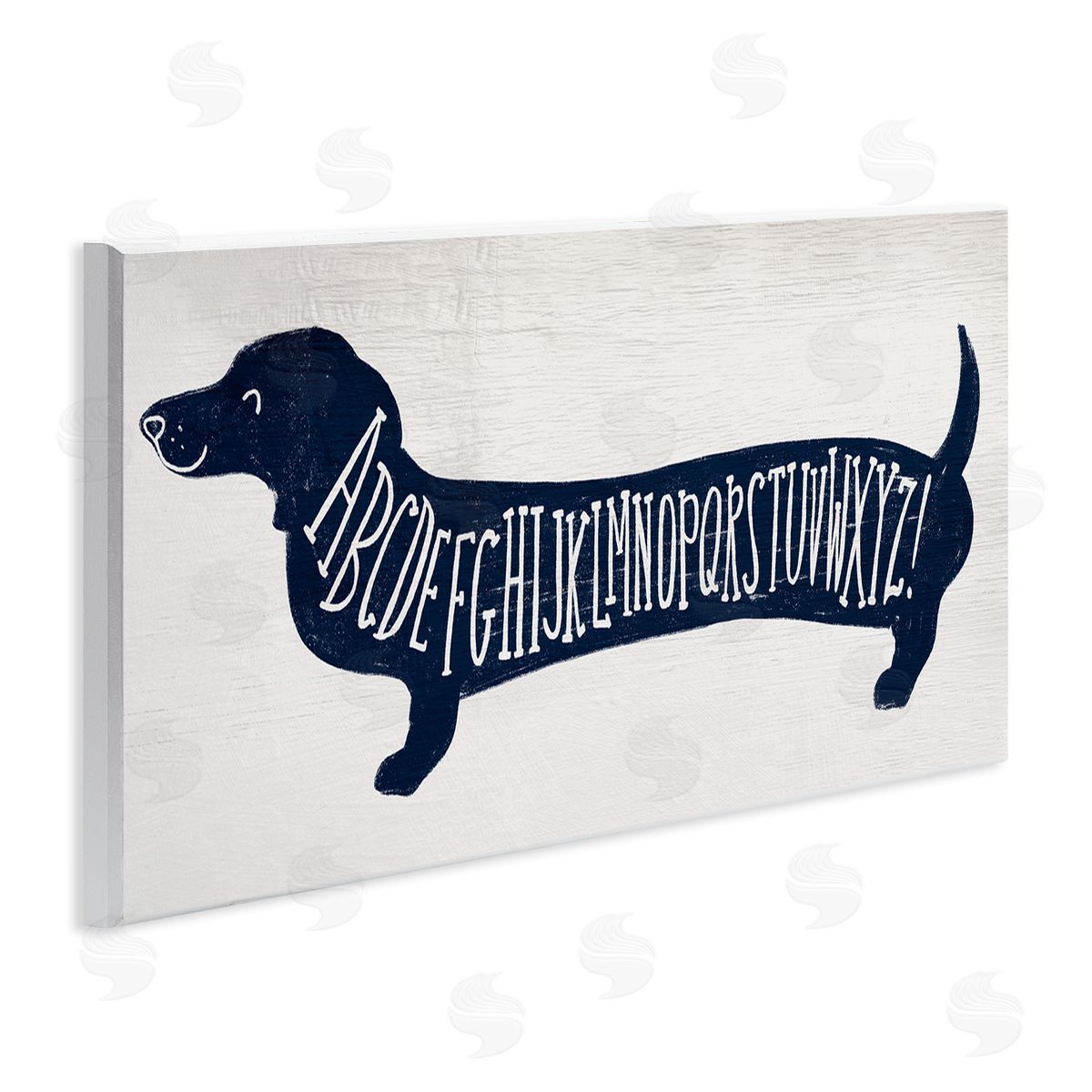 Dachshund Blue Alphabet Dog Wood Plaque Wall Art, Home Decor by Stupell Studio