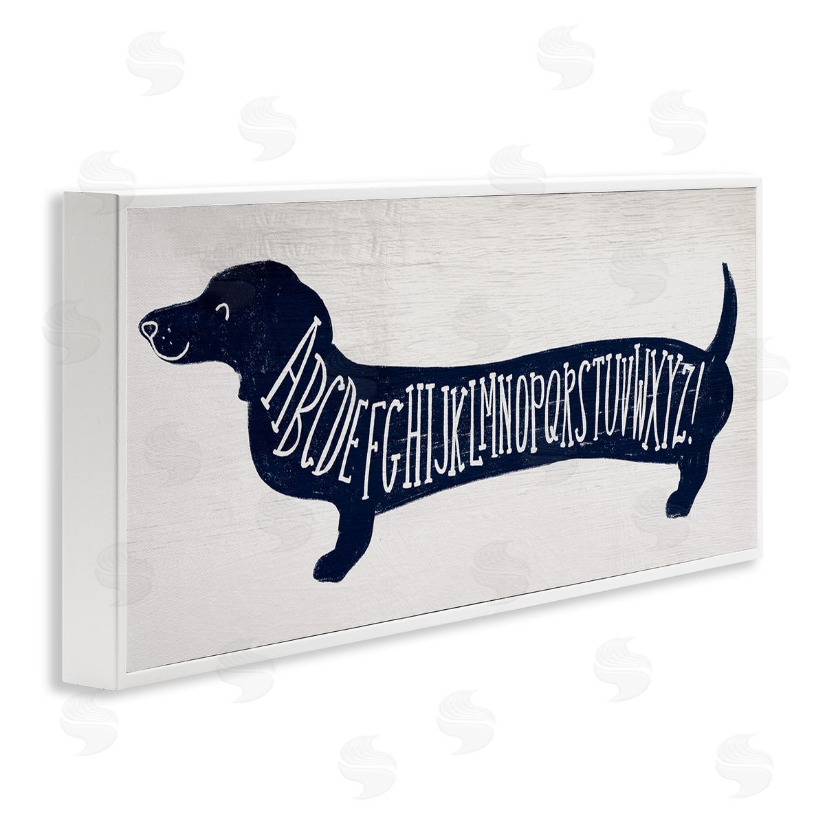 Dachshund Blue Alphabet Dog White Frame Print Wall Art, Home Decor by Stupell Studio