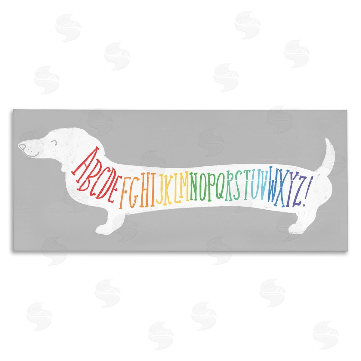 Dachshund Rainbow Alphabet Dog Canvas Wall Art, Home Decor by Stupell Studio