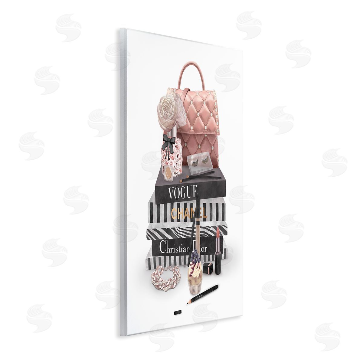Fashion Bookstack Accessories Wood Plaque Wall Art, Home Decor by Ziwei Li