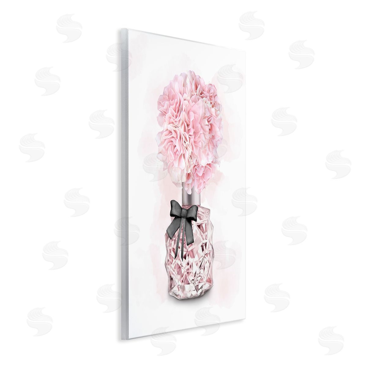 Pink Flower Perfume Bouquet Wood Plaque Wall Art, Home Decor by Ziwei Li