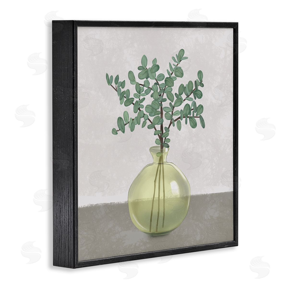 Plant In Vase Grey Neutral Black Frame Print Wall Art, Home Decor by Ziwei Li
