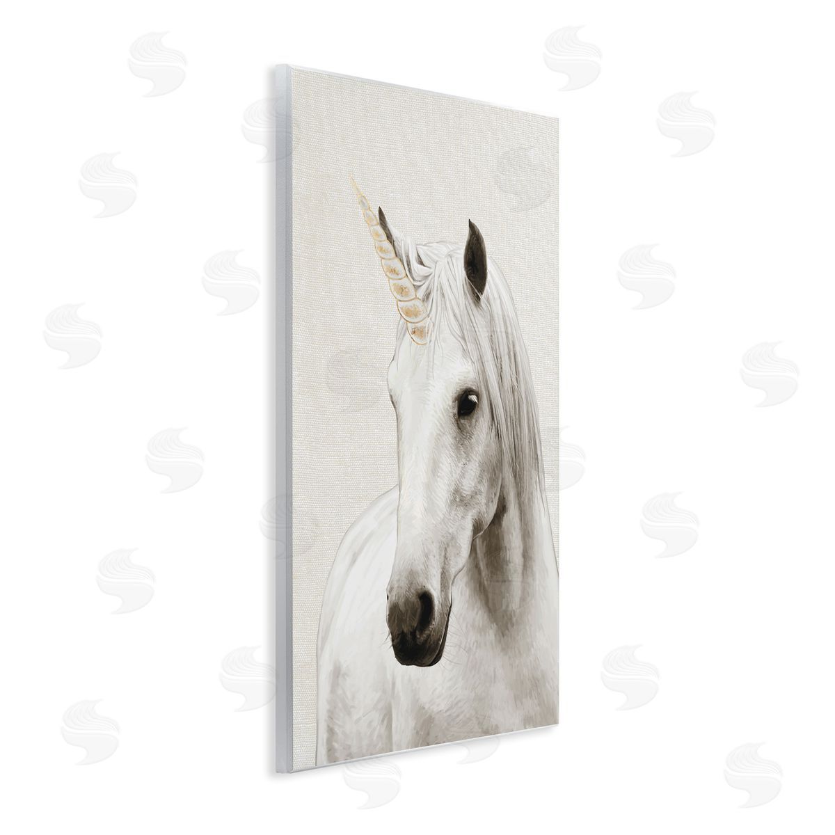 Unicorn Portrait White Fantasy Wood Plaque Wall Art, Home Decor by Ziwei Li