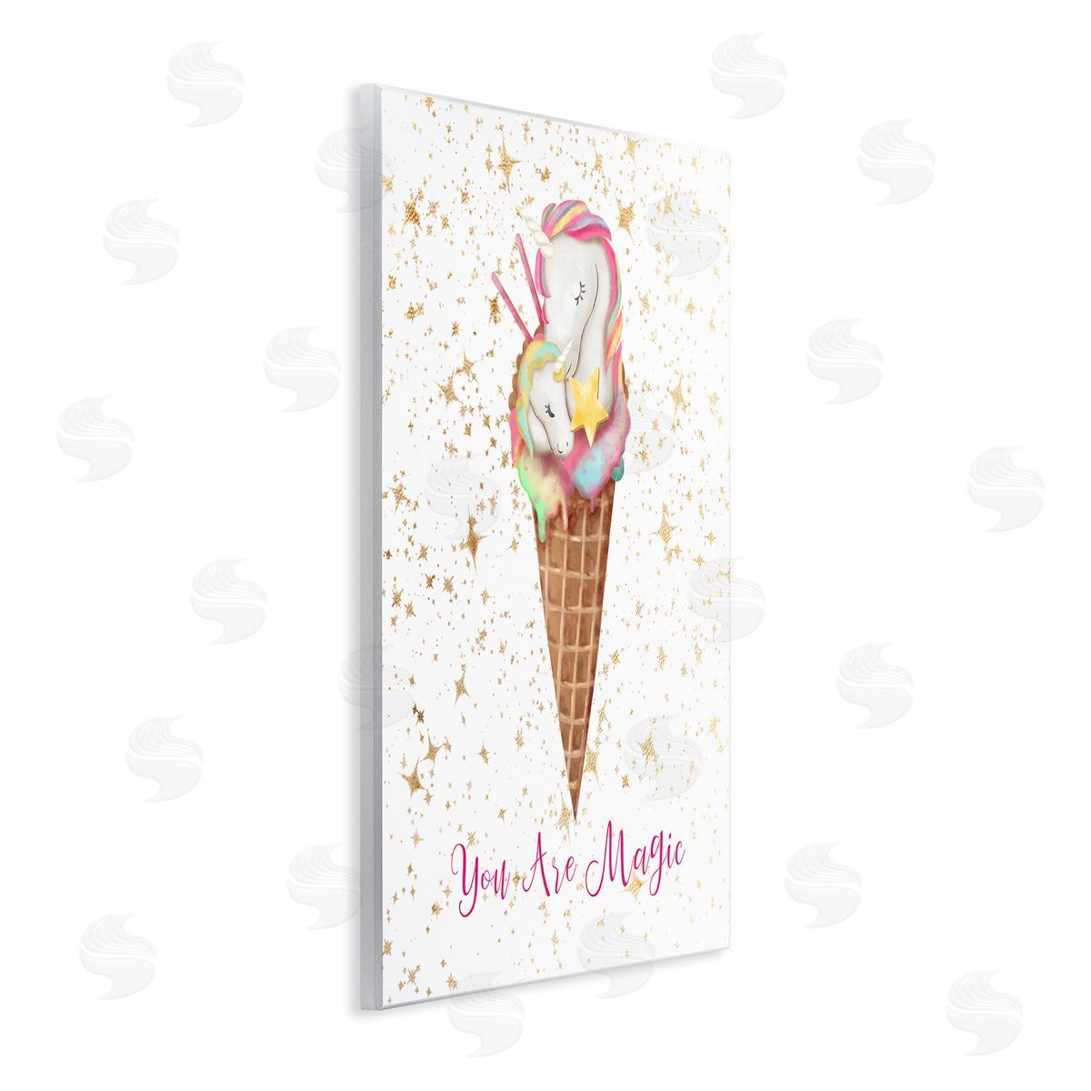 You Are Magic Unicorn Ice Cream Wood Plaque Wall Art, Home Decor by Ziwei Li
