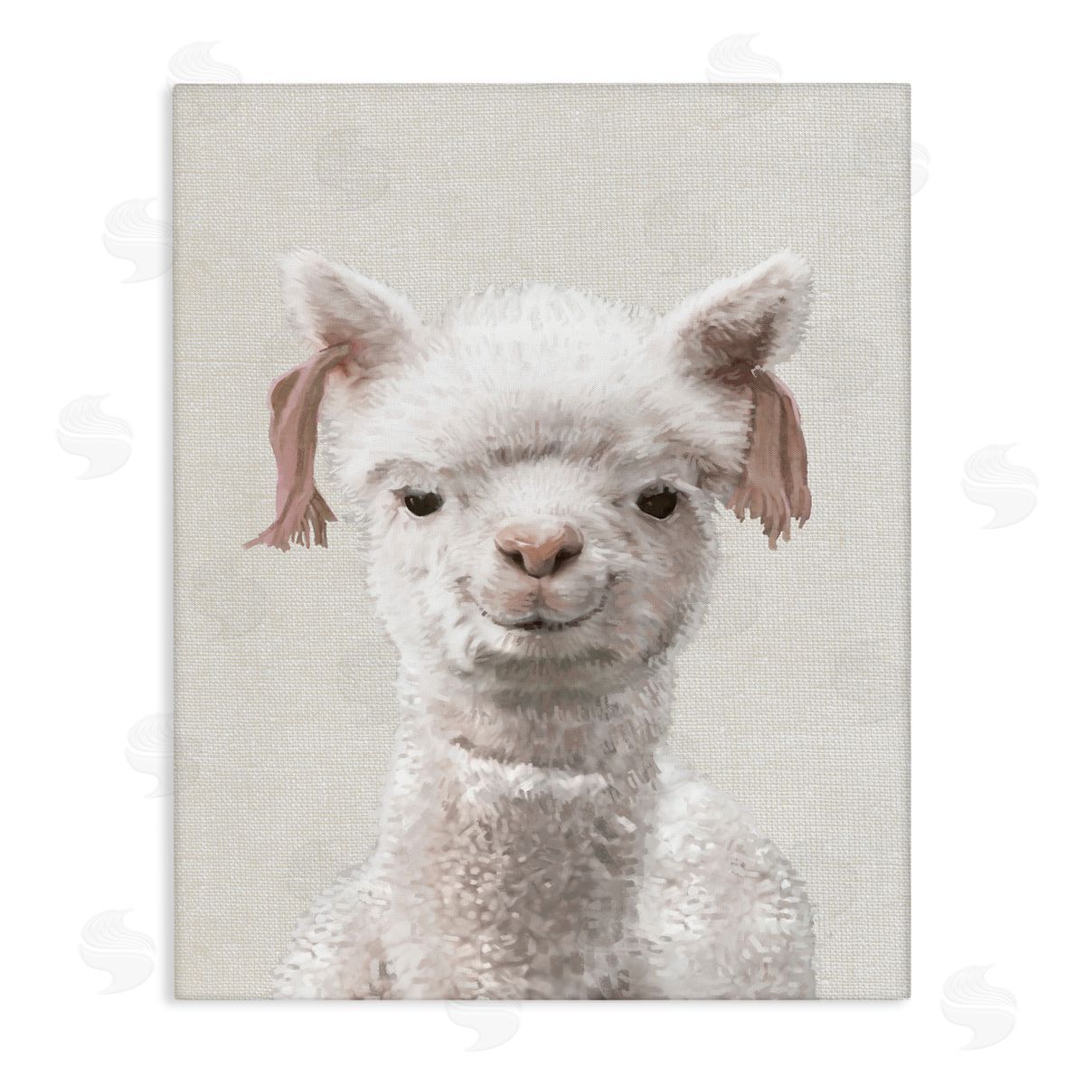 Llama Portrait Animal Canvas Wall Art, Home Decor by Ziwei Li