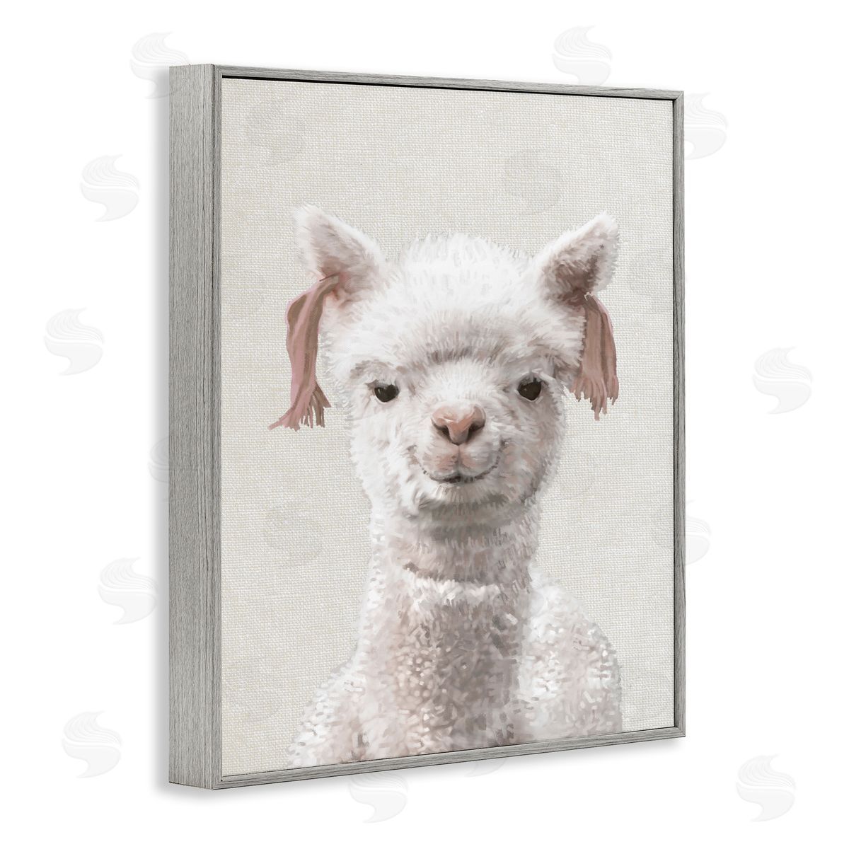 Llama Portrait Animal Grey Frame Print Wall Art, Home Decor by Ziwei Li