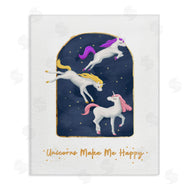 Ziwei Li | Unicorns Make Me Happy Gold Blue