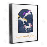 Ziwei Li | Unicorns Make Me Happy Gold Blue