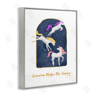 Ziwei Li | Unicorns Make Me Happy Gold Blue