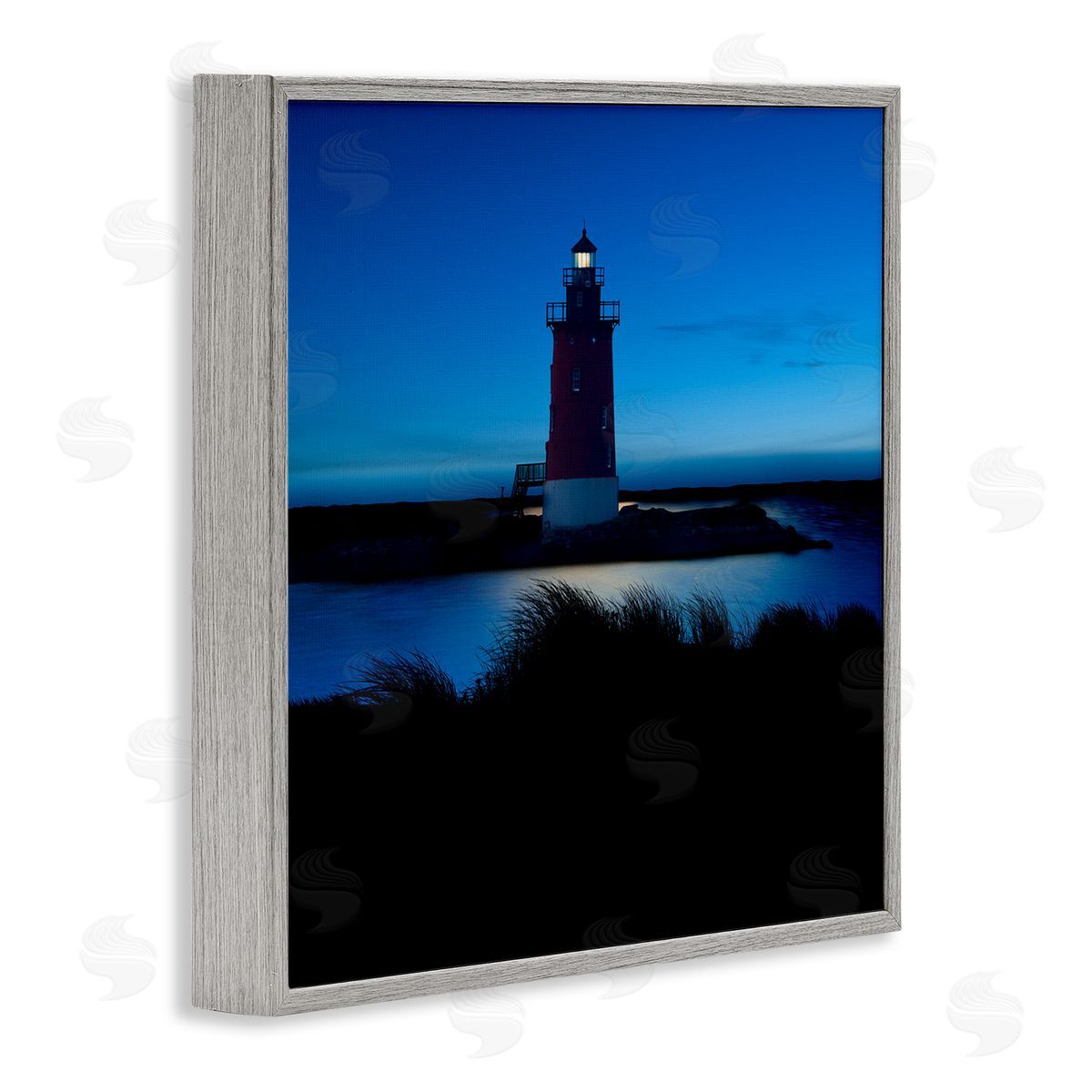 Lighthouse In the Dunes Grey Frame Print Wall Art, Home Decor by James McLoughlin