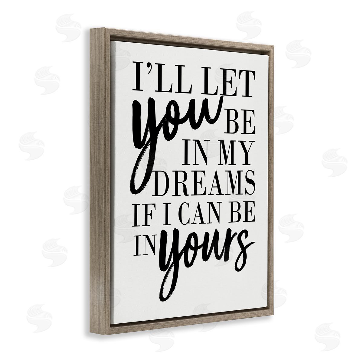My Dreams & Yours Romantic Brown Floating Frame Canvas Wall Art, Home Decor by Erica Billups