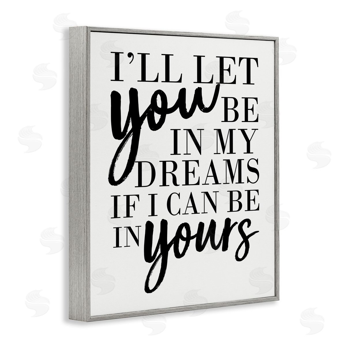 My Dreams & Yours Romantic Grey Frame Print Wall Art, Home Decor by Erica Billups