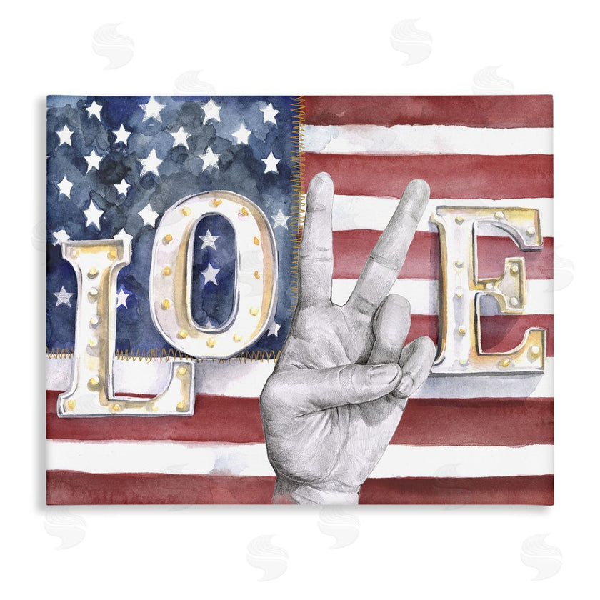 Jennifer Paxton Parker | Love Peace Sign American Flag