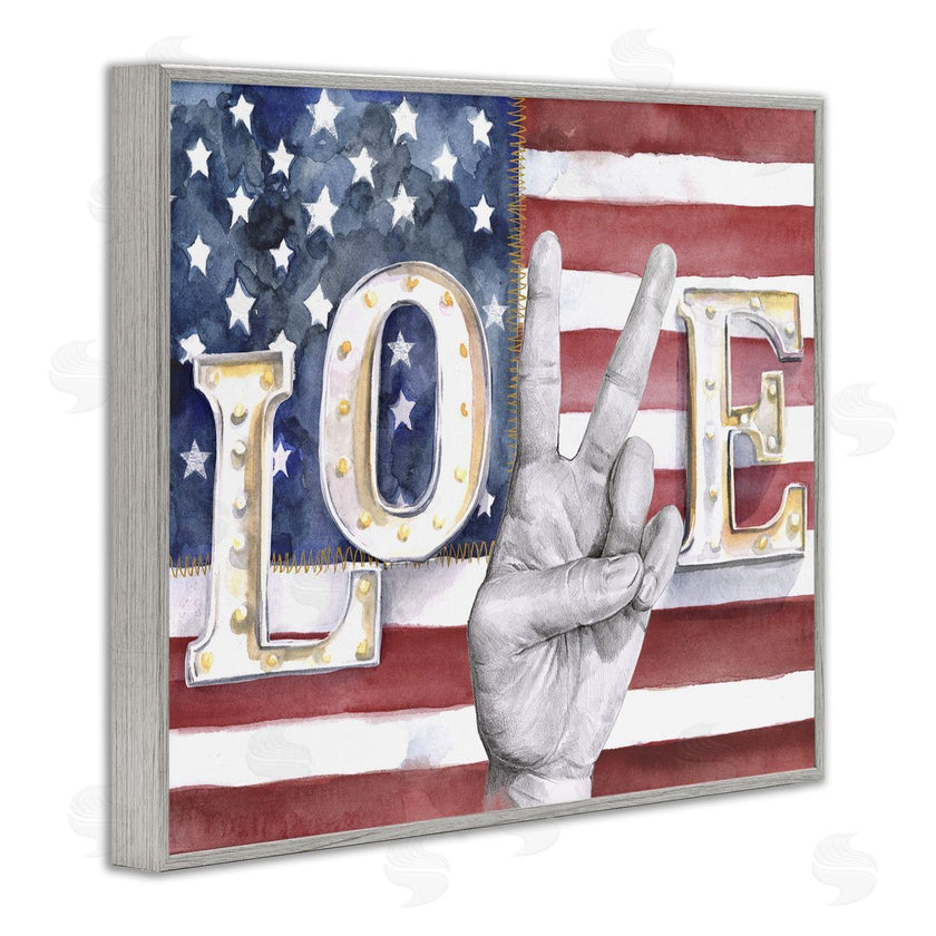 Jennifer Paxton Parker | Love Peace Sign American Flag